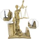 Escultua Decorativa Estátua Dama Justiça Direito Enfeite Mesa Escritório Porta Caneta Cartão Visitas