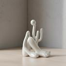 Escultura Abaporu Design Clean Branco 18cm Moderna AVB DECOR