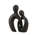 Escultura Abstrata Couple Embrace Resin Modern Black 16,5 cm