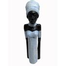 Escultura Africana Madeira Decorativa Branco Formosa