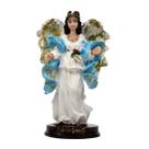 Escultura Anjo da Guarda 14 cm Azul Claro em Resina