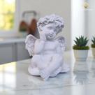 Escultura Anjo Gesso 11 Cm Branco Para Pintar Artesanato DIY ou Decorar AVB DECOR
