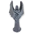 Escultura Anjo Negro macho 25 cm cor cimento claro em Resina