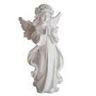 Escultura: Anjo orando, estilo europeu, resina branca 15x30cm
