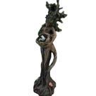 Escultura Árvore Homem e Pássaro Estátua de resina de 17 cm da Floresta G