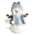 Escultura Boneco de Neve Natalino com Casaco Azul 19cm Escultura Boneco de Neve Natalino com Casaco Azul 19cm