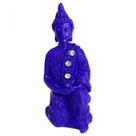 Escultura Buda Tibetano 9x4cm sentado meditando lilás resina Escultura Buda Tibetano 9x4cm sentado meditando lilás resina