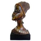 Escultura Busto Africana Decorativa Resina 34x17cm Saldão