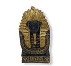 Escultura Busto Tutankamon dourado 7 cm em resina