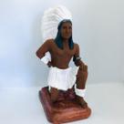 Escultura Caboclo Pena Branca 23 cm resina