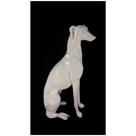 Escultura Cachorro 53cm sentado Porcelana Branca Formosa