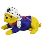 Escultura Cachorro Bulldog Amarelo Pirata Deitado Luxo