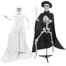 Escultura Casal Esqueleto Gótico Wocst 165cm Decoração de Halloween