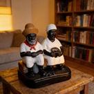 Escultura Casal Preto Velho E Preta Velha Umbanda Candomblé Realista