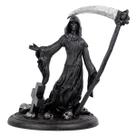 Escultura Caveira Foice no Cemitério Preto 22 cm em resina