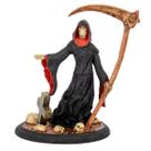 Escultura Caveira Foice no Cemitério Vermelho 22 cm Resina