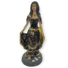 Escultura Cigana Preta e Dourada 23 cm em Resina