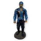 Escultura Cigano Azul Metalizado 15 cm em Resina