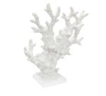 Escultura Coral Resina Branca Ramificado Relevos Base