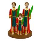 Escultura Cosme e Damiao colorido com Doum 7,5 cm