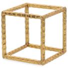 Escultura cubo dourado em metal Mart 12x12