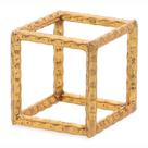 Escultura Cubo em Metal Dourado 12cm 18967 - Mart