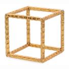 Escultura Cubo em Metal Dourado 15cm 18968 - Mart