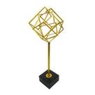 Escultura Cubos Abstratos Metal Dourado Medio Luxo