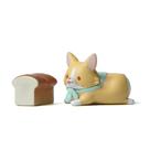 Escultura de cachorro Corgi fofo de resina com pão, decoração de jardim, 1,3 a 2,3 cm Escultura de cachorro Corgi fofo de resina com pão, decoração de jardim, 1,3 a 2,3 cm