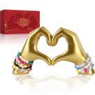 Escultura de decoração FUWA9PAN Gold Decor Heart Hands Resin