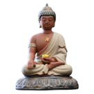 Escultura de figura de Buda Shakyamuni em cerâmica pequena 13,7 cm