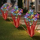 Escultura de jardim de borboletas solares Homight 3 peças vermelhas ao ar livre