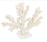 Escultura de Mesa Coral Resina Bege Ramificado com Relevos