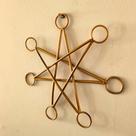 Escultura de Parede Hexagrama Dourado Proteção e Decoração Exclusiva
