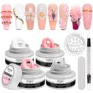 Escultura de unhas sólida Builder Gel MIZHSE 4 cores UV LED
