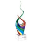 Escultura de vidro Badash estilo Murano arco-íris, 36 cm de altura