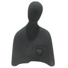 Escultura deco busto com coracao de cimento preto