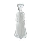Escultura decor anjo em vidro branco e transparente - 27cm