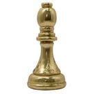 Escultura decor bispo de resina dourado jogo de xadrez