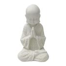 Escultura decor monge careca oracao em po de marmore 16,5cm Escultura decor monge careca oracao em po de marmore 16,5cm