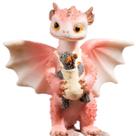 Escultura, decoração de jardim, resina rosa Baby Dragon, 6,7 cm