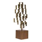 Escultura Decorativa Abstrata Em Metal Com Base Em MDF Escultura Decorativa Abstrata Em Metal Com Base Em MDF