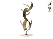 Escultura Decorativa Abstrata Moderna Em Metal E Pedra Grande
