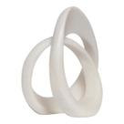 Escultura Decorativa Abstrata Moderna Em Poliresina Off White