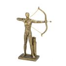 Escultura Decorativa Arco e Flecha em Resina Bronze 26cm 16689-PL
