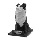 Escultura Decorativa Cachorro Border Collie com Mancha
