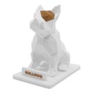 Escultura Decorativa Cachorro Bulldog com Mancha