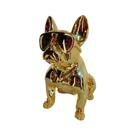 Escultura Decorativa Cachorro c Oculos Aviador Metal Formosa