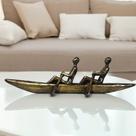 Escultura Decorativa Canoagem Com Remadores Enfeite Elegante