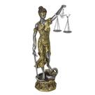 Escultura Decorativa Dama da Justiça em Resina Prata e Dourado 36cm 16967-PL